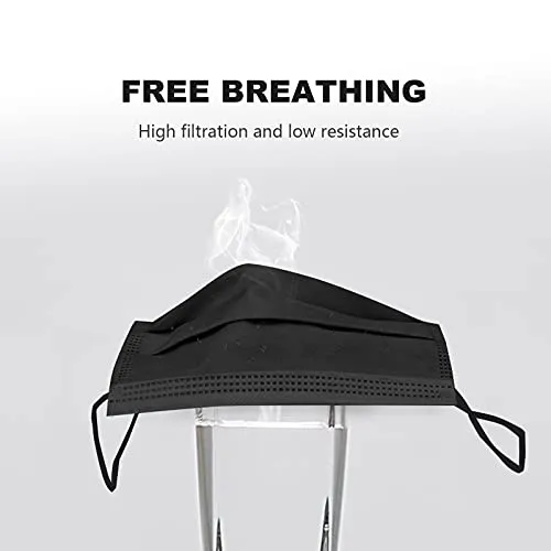 100 máscaras faciales para niños, transpirables, negras, para niños, desechables, para protección, máscara de seguridad, antipolvo, protección contra la contaminación del aire
