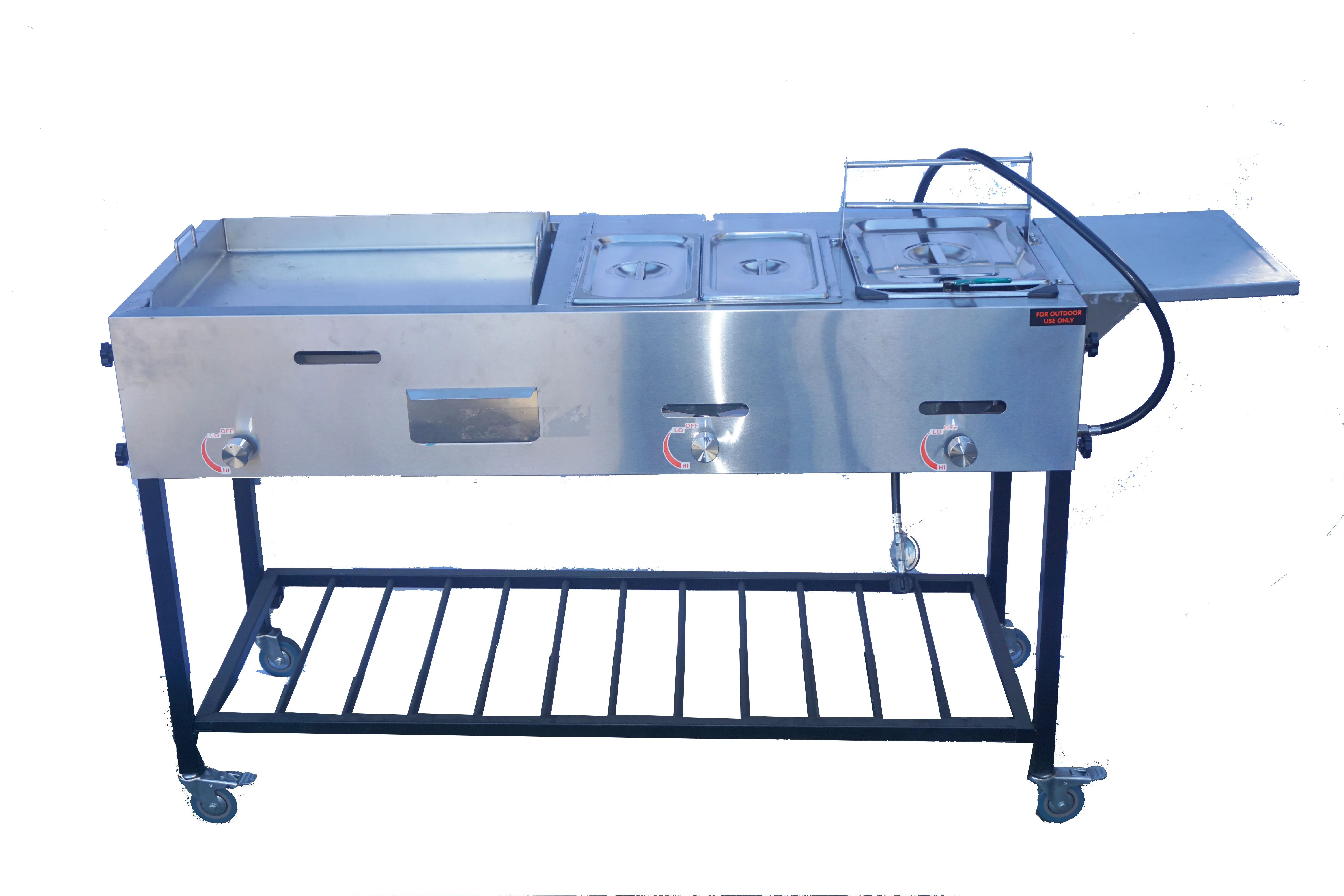 3 in 1 Taco Cart/ Carrito taquero 3 en 1 Plancha, Freidora, Vaporera