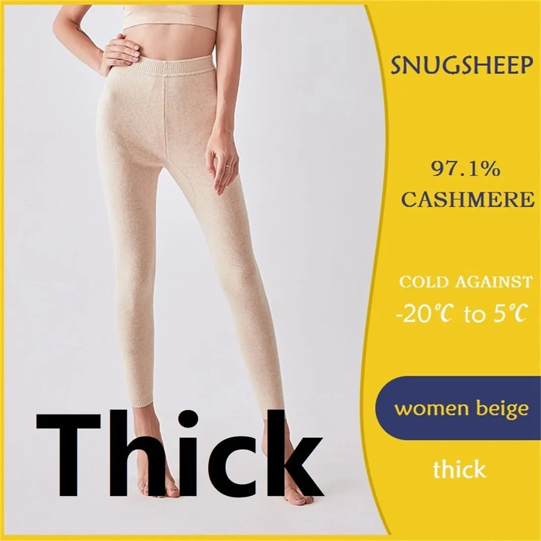 97% Cashmere Men Women Thermal Underwear Winter Leggings Mens Base Layer Womens Tights Long Johns Wool Heavy Weight