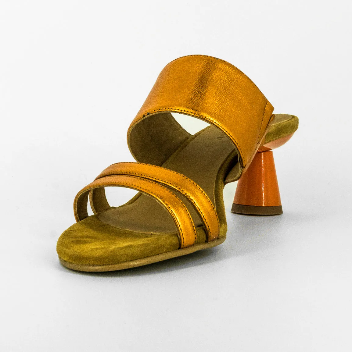 AUDLEY | SANDALIAS MUJER | TACÓN GALAXY MATE NATRON | NARANJA