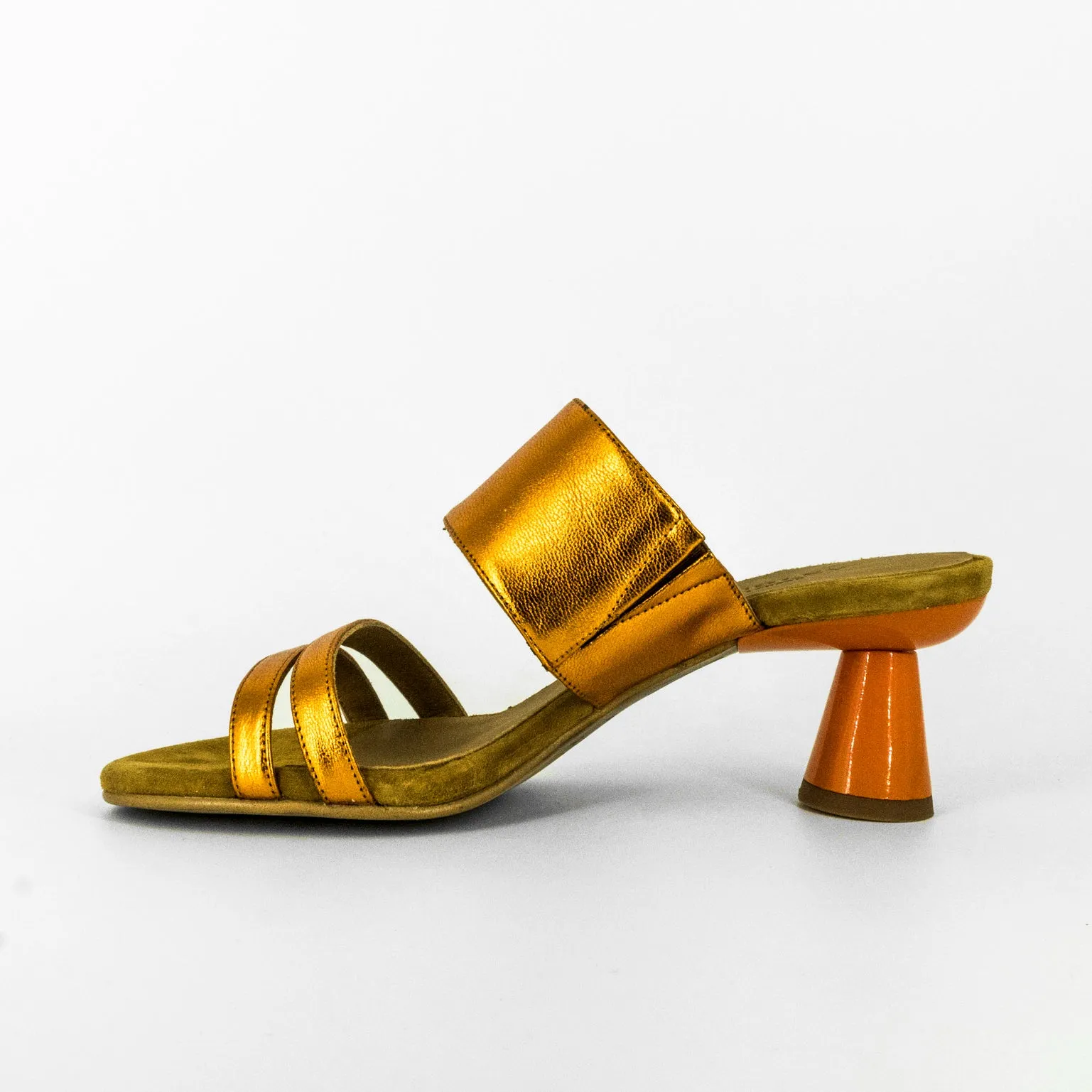 AUDLEY | SANDALIAS MUJER | TACÓN GALAXY MATE NATRON | NARANJA