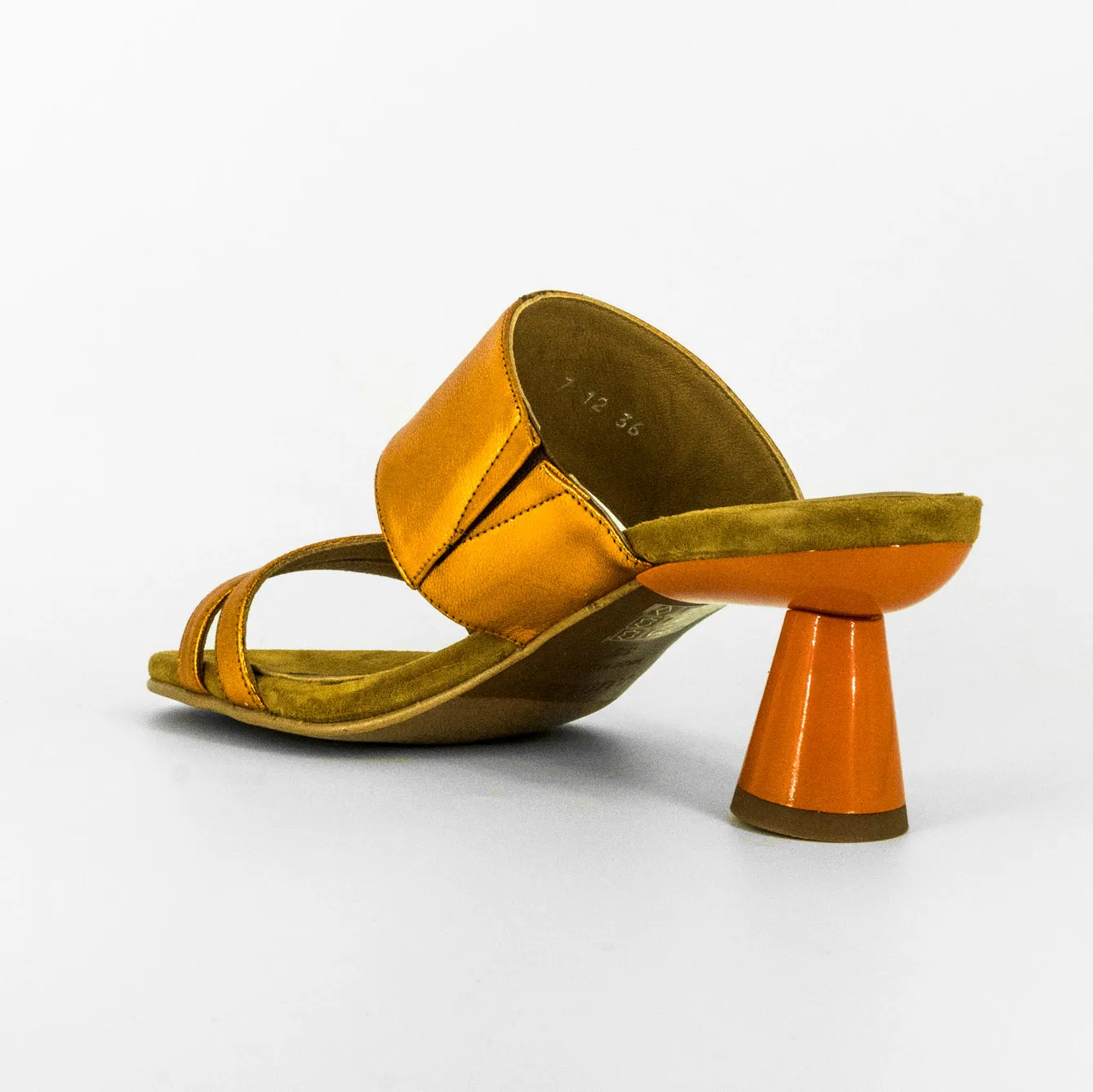 AUDLEY | SANDALIAS MUJER | TACÓN GALAXY MATE NATRON | NARANJA