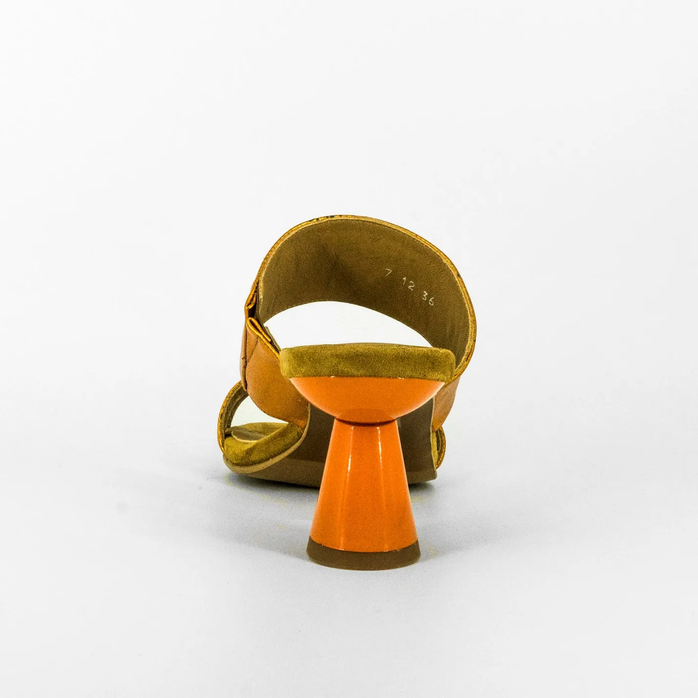AUDLEY | SANDALIAS MUJER | TACÓN GALAXY MATE NATRON | NARANJA