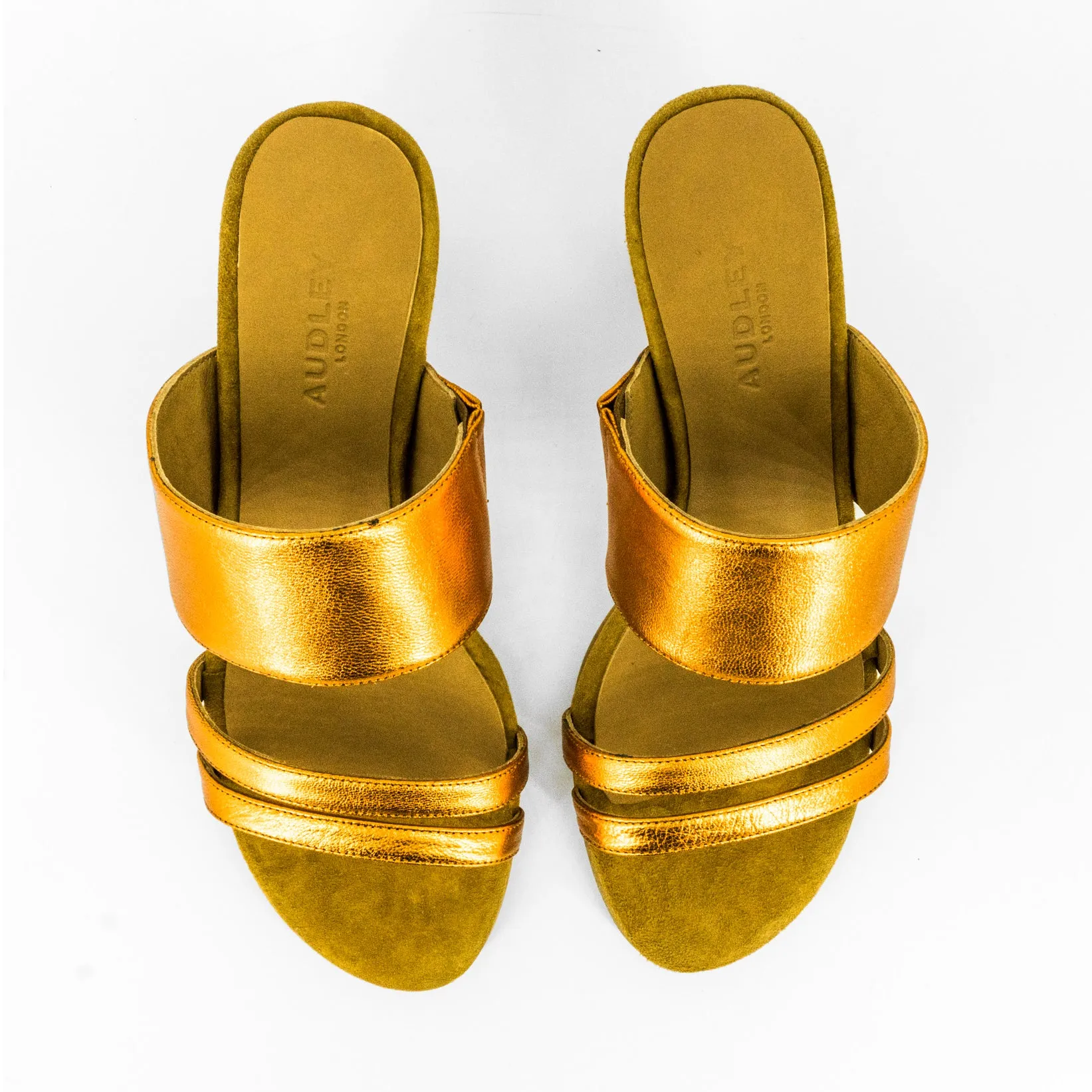 AUDLEY | SANDALIAS MUJER | TACÓN GALAXY MATE NATRON | NARANJA