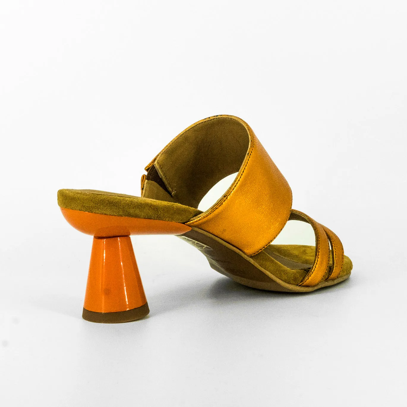 AUDLEY | SANDALIAS MUJER | TACÓN GALAXY MATE NATRON | NARANJA