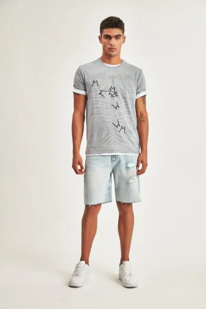 BERMUDA JEANS LIGHT BLUE COM PUÍDOS