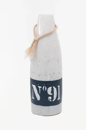 Boya de cerámica blanca y azul - D2142