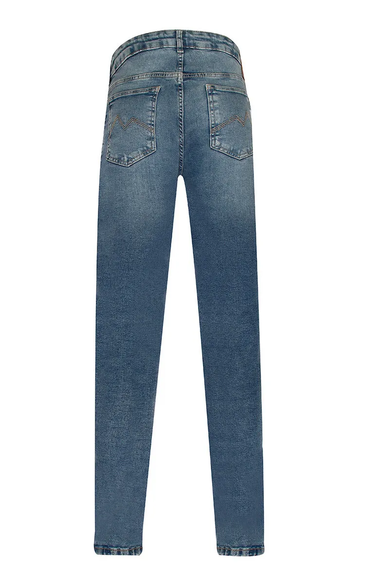 CALÇA JEANS COOL FIT BLUE WASH COM PUÍDO
