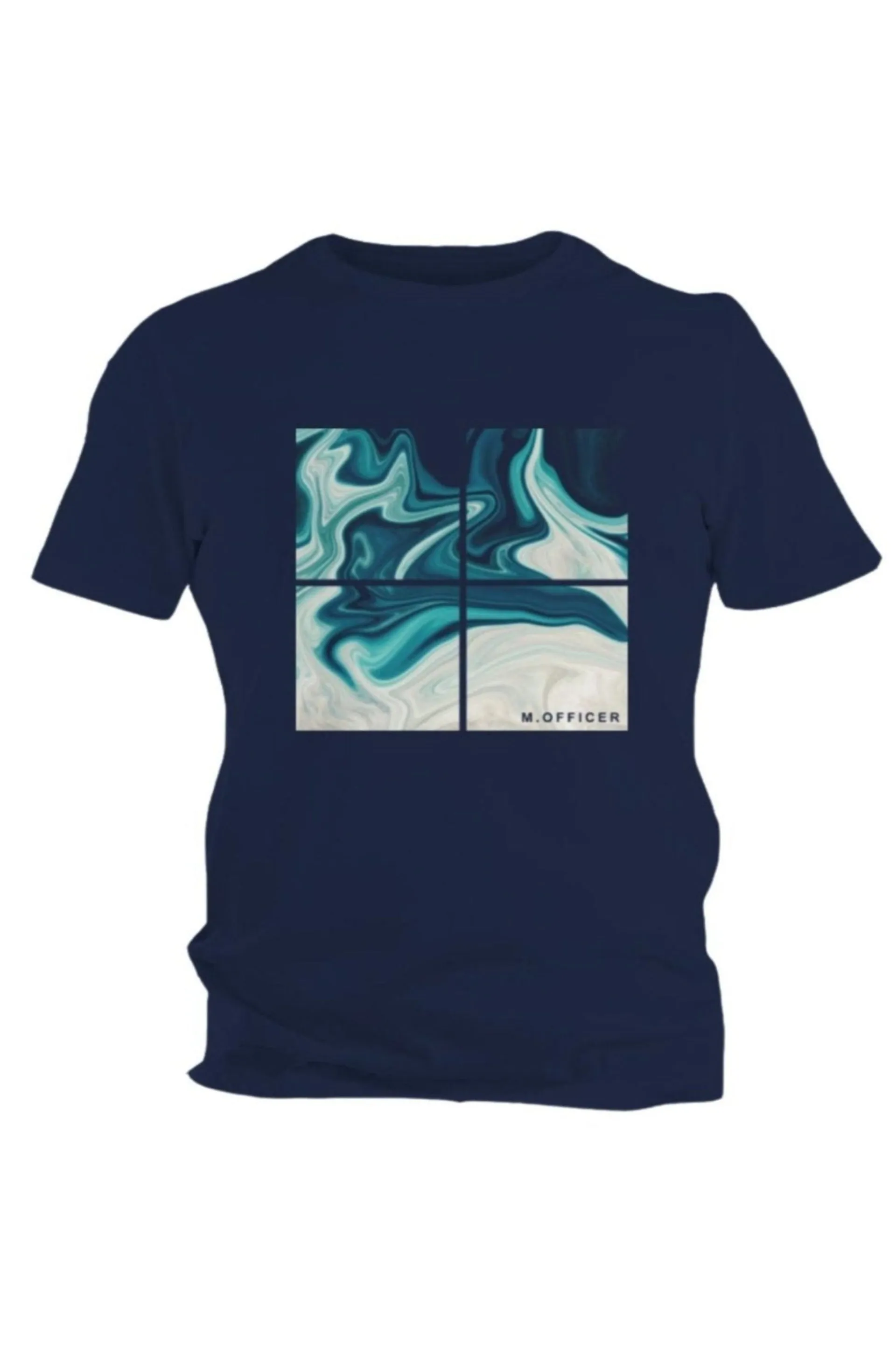CAMISETA M/C COMFORT BLUE ABSTRACT