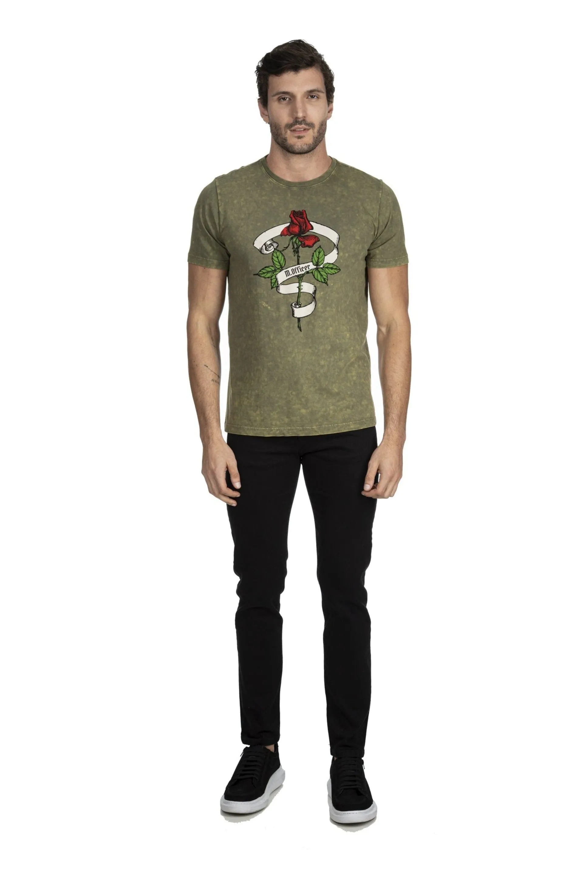 CAMISETA M/C COMFORT EM SILK EST. ROSAS MARMORIZADO