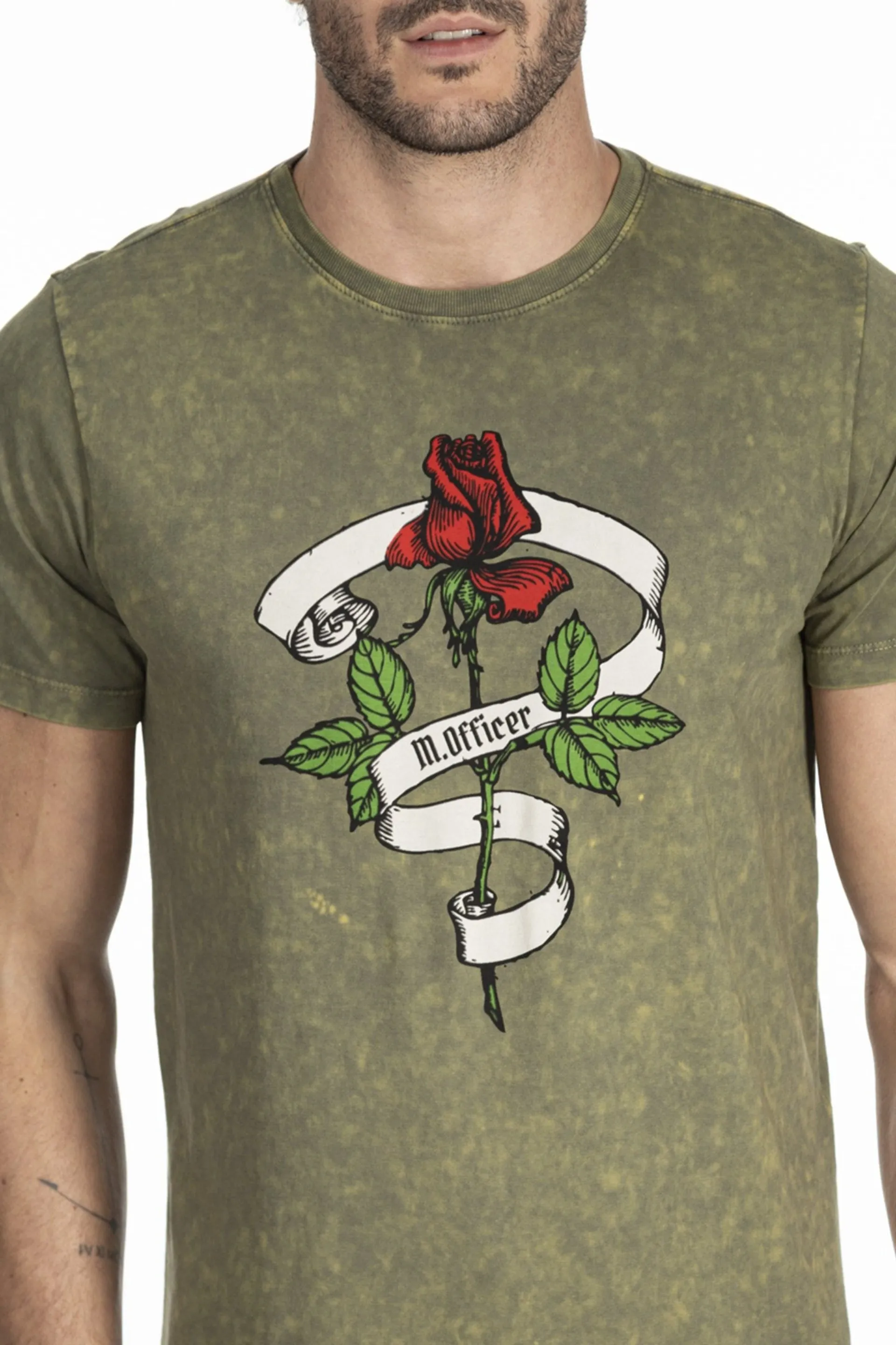 CAMISETA M/C COMFORT EM SILK EST. ROSAS MARMORIZADO