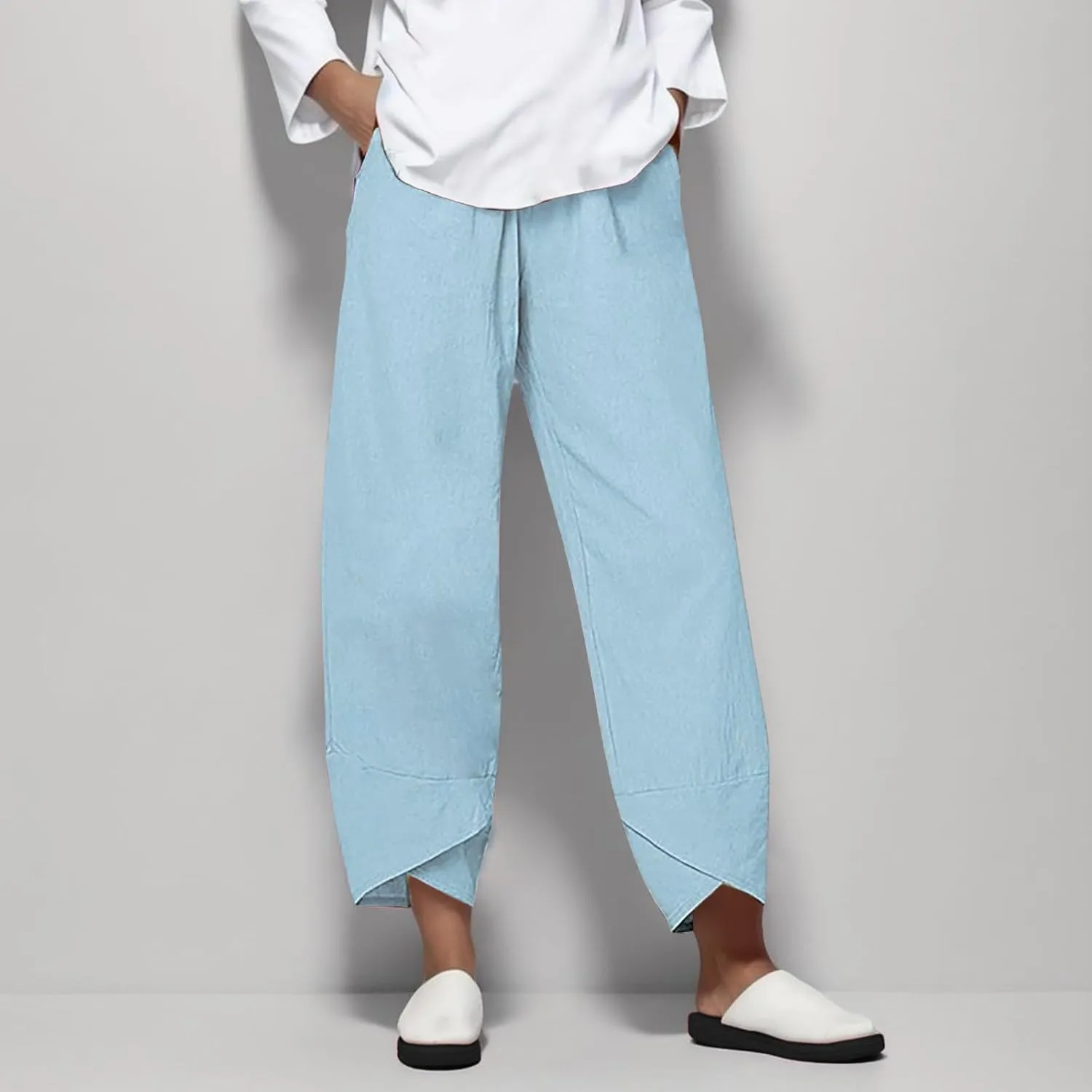 Capri Pants for Women 2024 Home Female Women's Knee Length Leggings Causal Lounge Pants with Pockets Ladies Capri