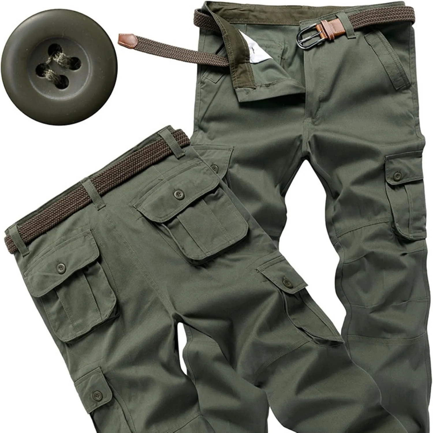 Cargo Pants for Men Outdoor Tactical Stretch Work Multi Pockets Ripstop Baggy Water Resistant Joggers