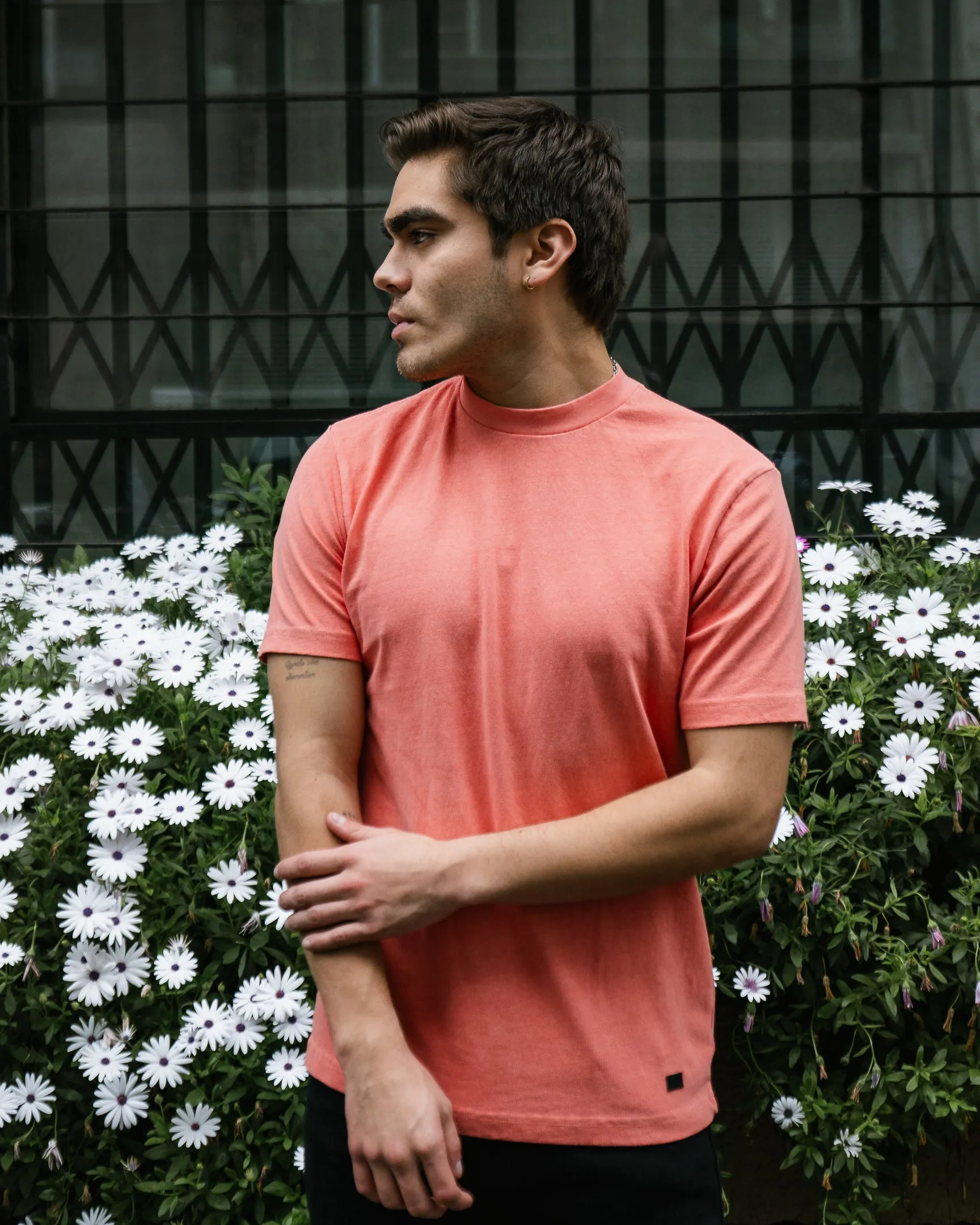Chrome Washed Tee 12/1 - Coral
