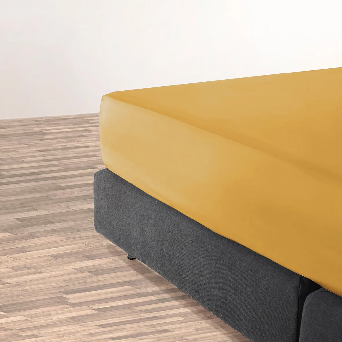 Drap-housse satin de coton - Jaune