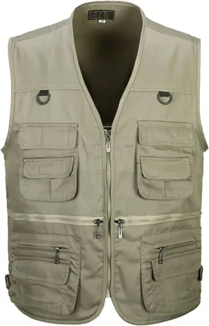 Fishing Vest Men Outdoor Lightweight Work Photo Vest With Multi Pockets Safari Travel Cargo Vests Jacket Men's Vest