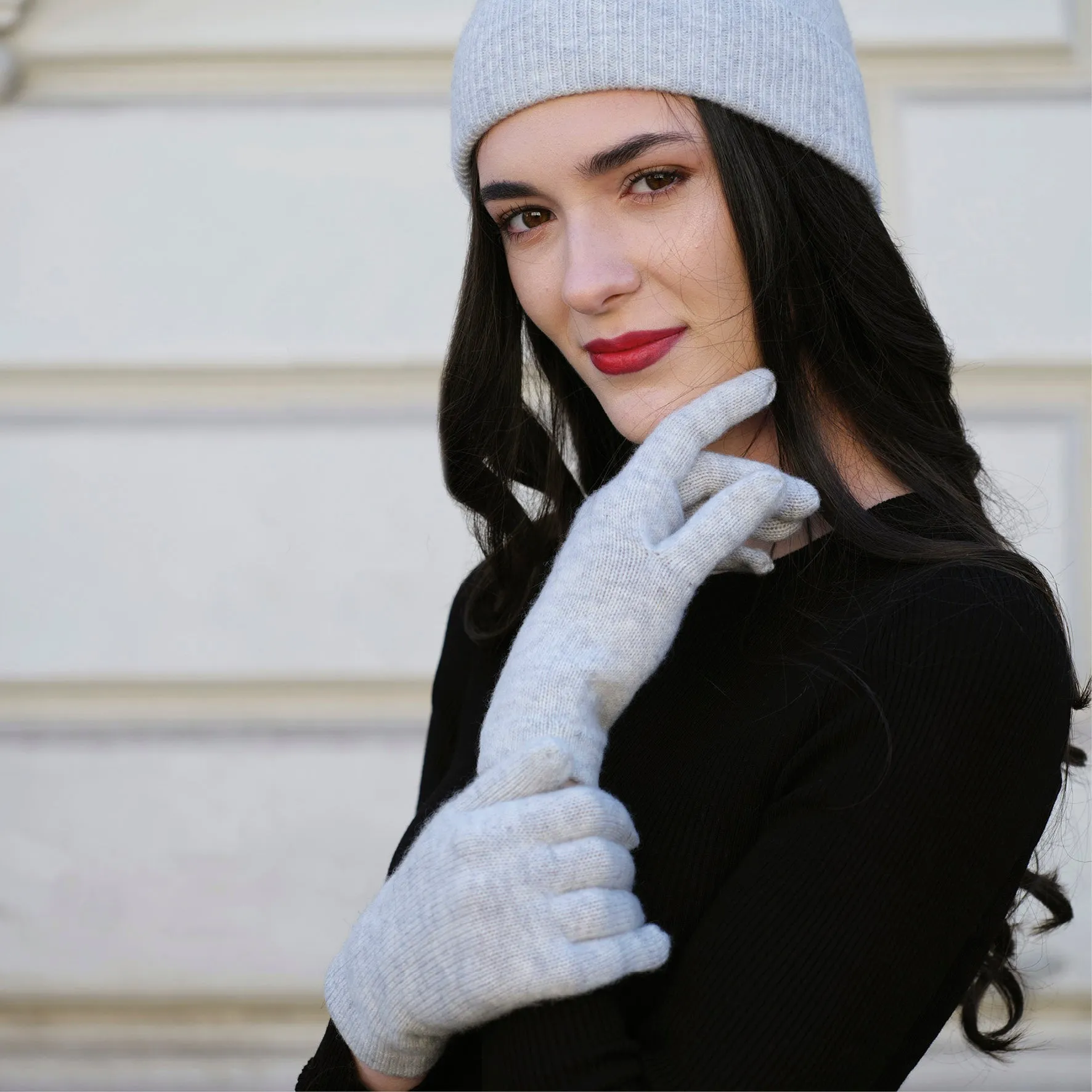Gants cachemire - Gris clair