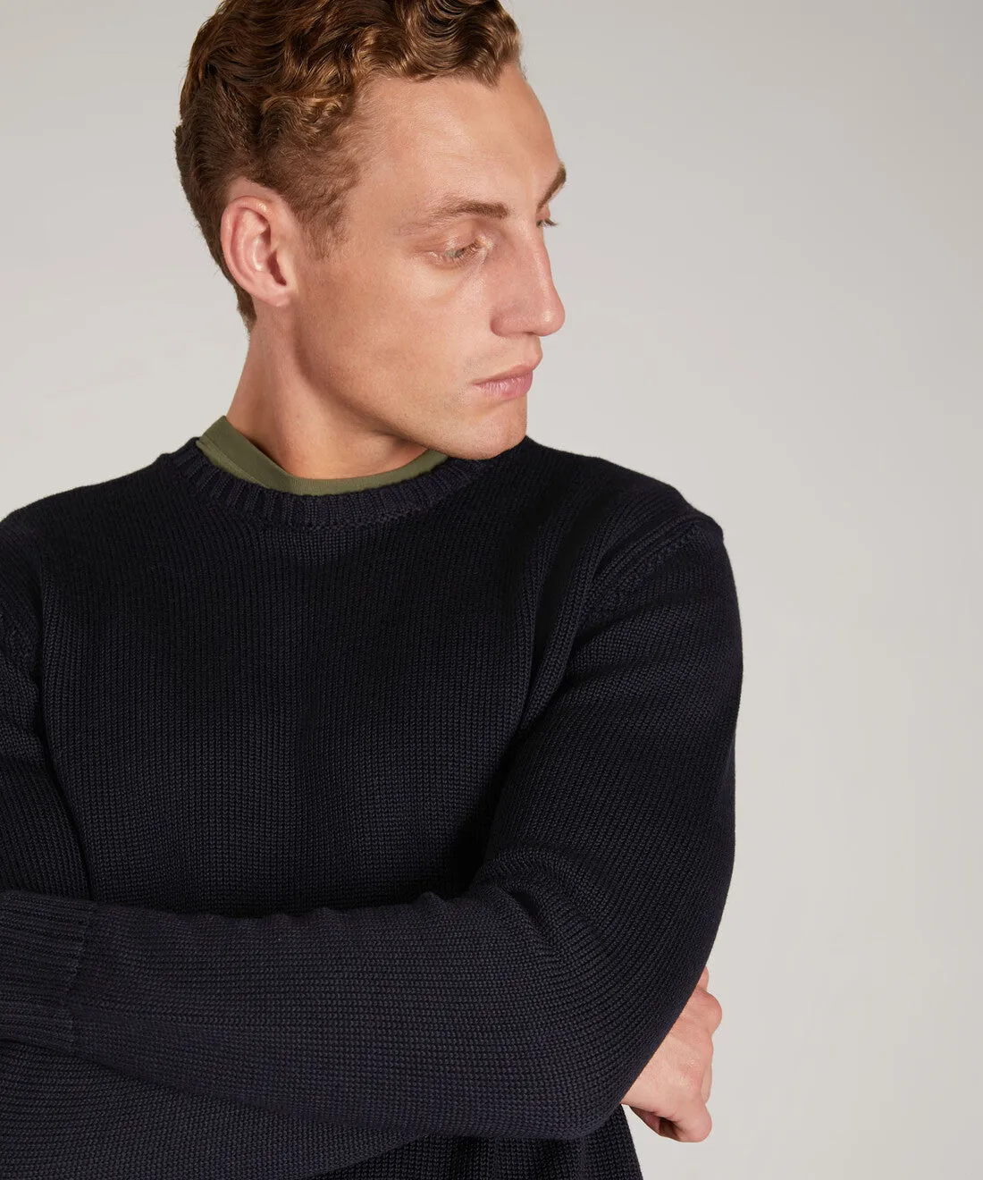 Girocollo slim fit Zanone in lana merinos