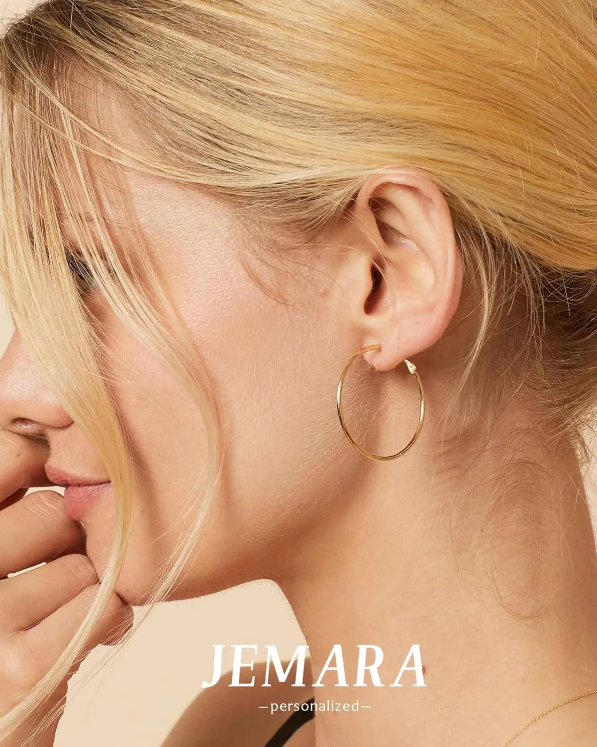 Gold Hoop Earrings for Women Hypoallergenic Stainless Steel Large Thin Gold Hoop Earrings Lightweight Big Hoops Aretes de Acero Inoxidable para Mujer 30/40/50/60MM