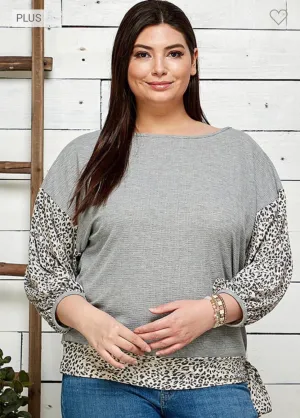 Grey Leopard Top