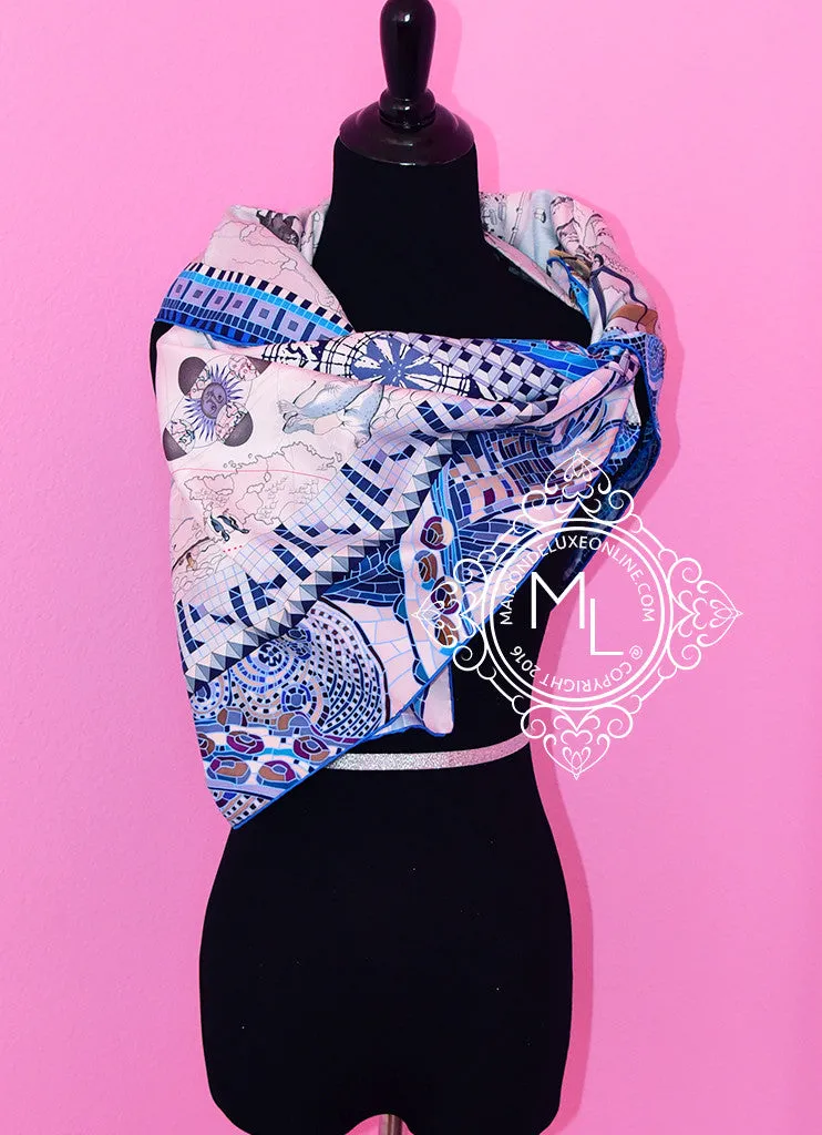 Hermes Twill Silk 90 cm Le Voyage De Pytheas Scarf