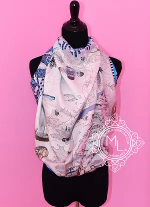 Hermes Twill Silk 90 cm Le Voyage De Pytheas Scarf