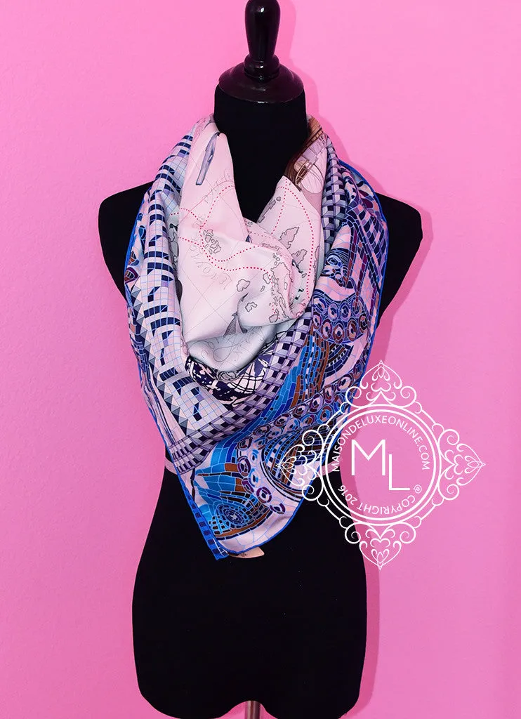 Hermes Twill Silk 90 cm Le Voyage De Pytheas Scarf