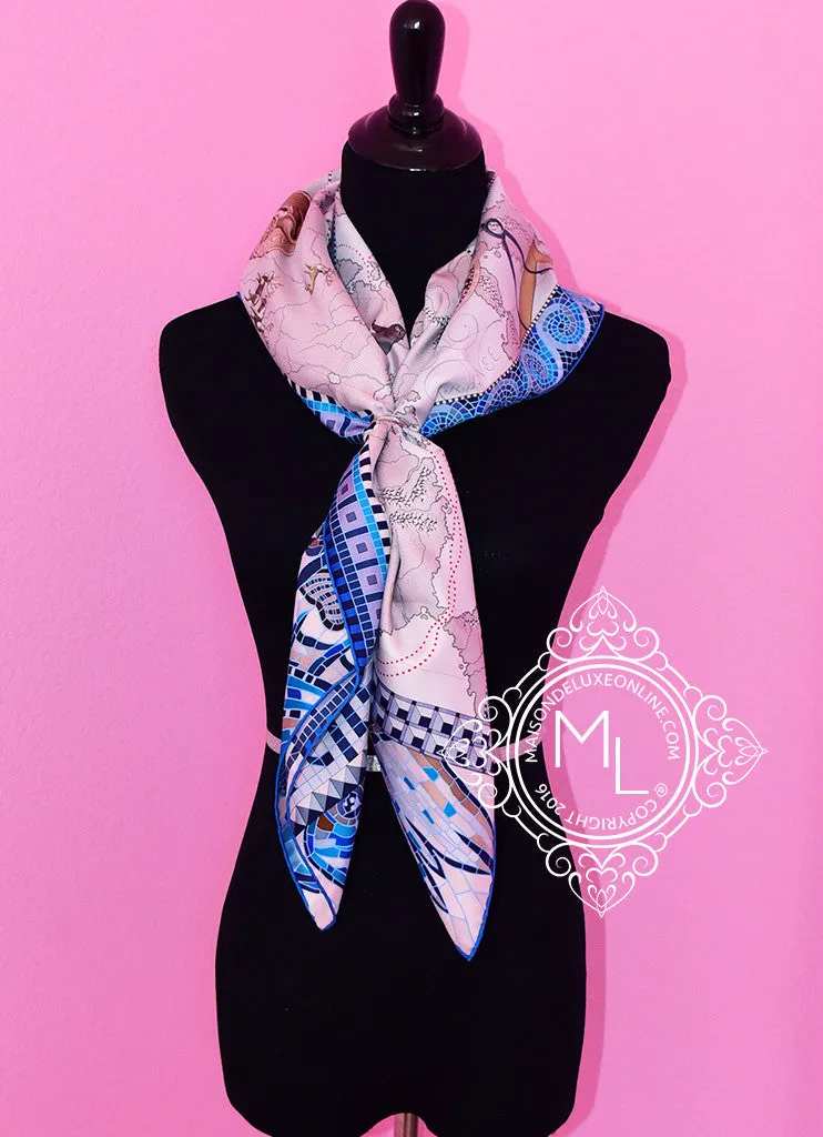 Hermes Twill Silk 90 cm Le Voyage De Pytheas Scarf