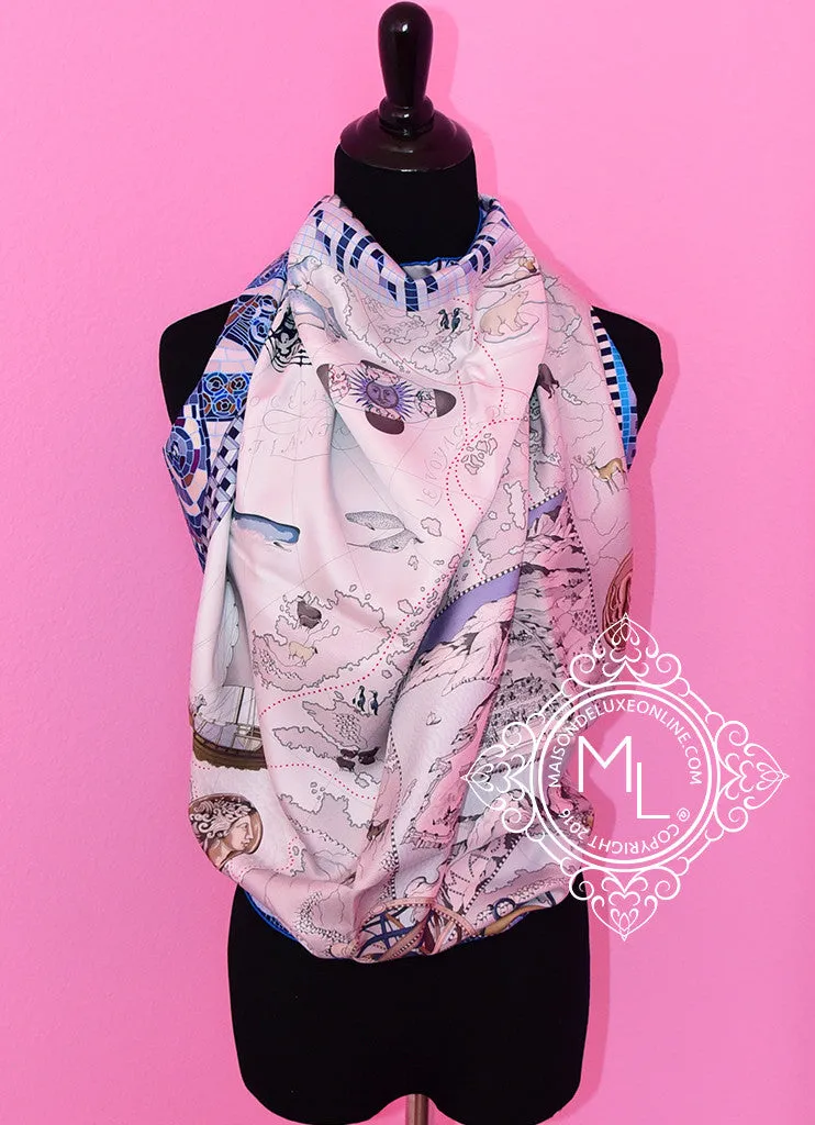 Hermes Twill Silk 90 cm Le Voyage De Pytheas Scarf