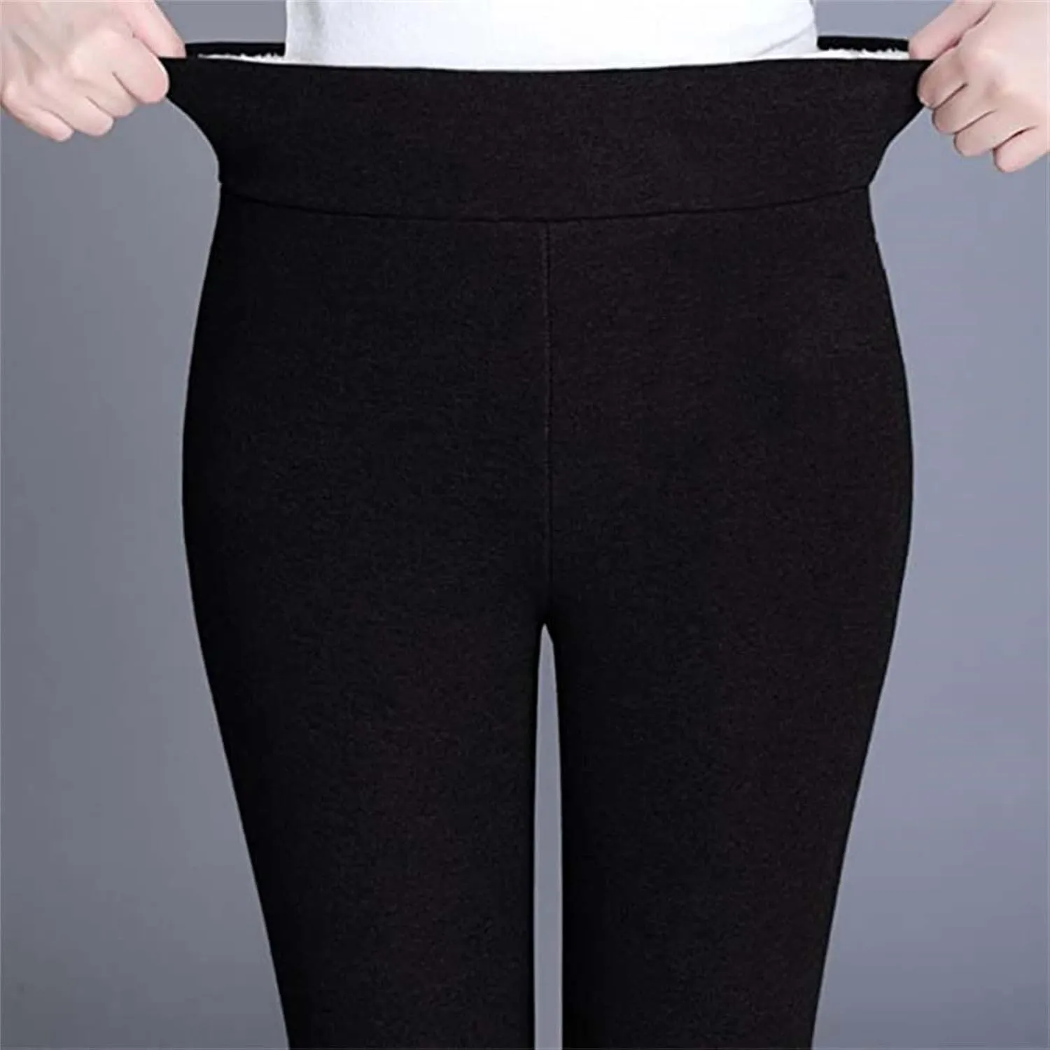 hlysgo Petite Pants for Women Winter Warm Sherpa Fleece Lined Leggings Casual Slim Fit Thickened Thermal Pants Trousers