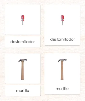 Imperfect Spanish The Child's Tools 3-Part Cards