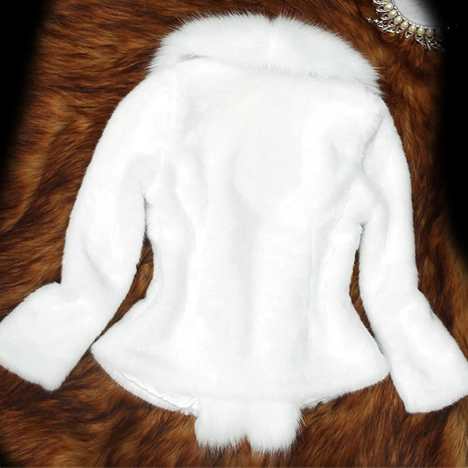 LCMTWX Womens Winter Outerwear Faux Fur Long Jacket Faux Sleeve Short Warm Women's Coat Long Sleeve Pockets Shaggy Purple