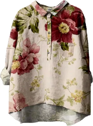 Linen Cotton Womens Short Sleeve Shirts Loose Fit Tee Tops Lapel Neck Button Blouses Long Spring Tops for Women 2025