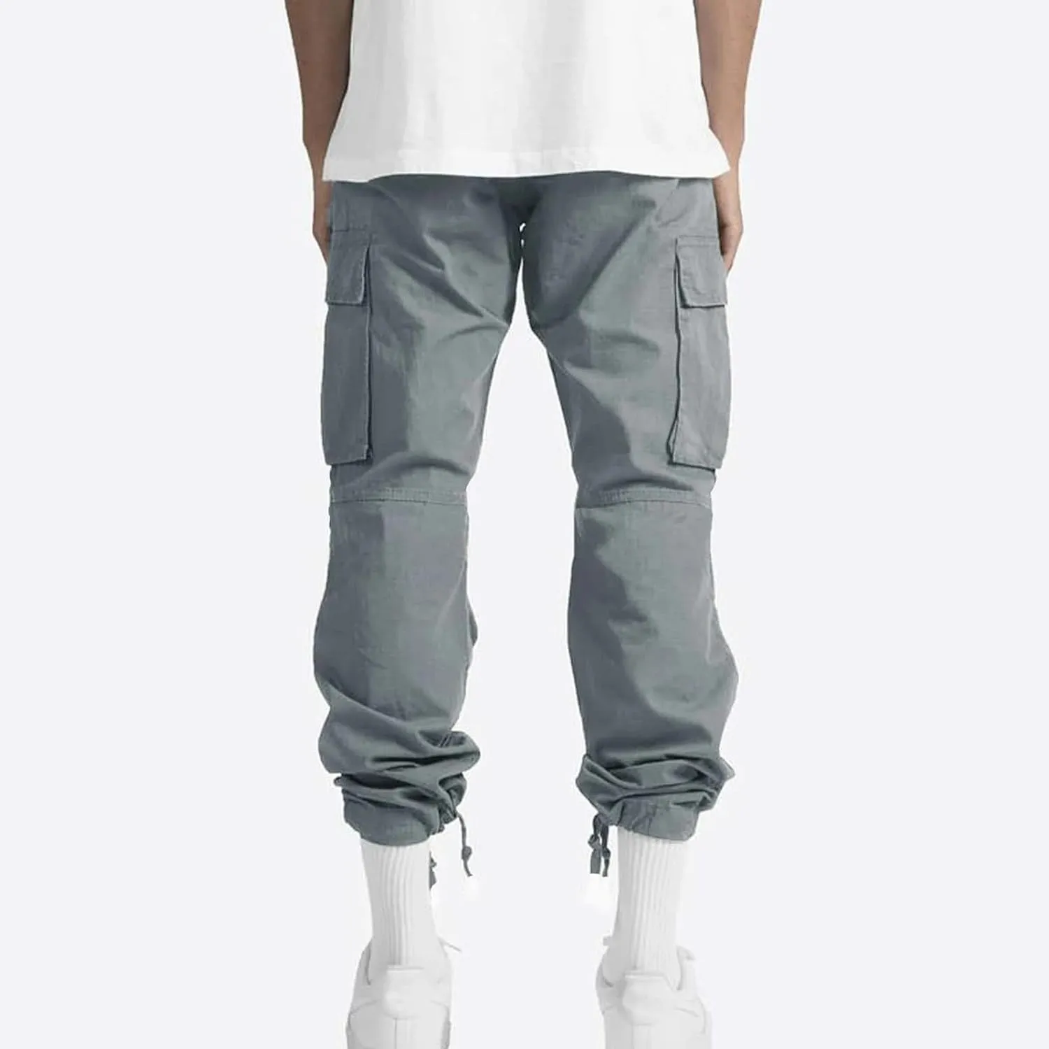 Mencomfy Cargo Pants Lightweight Outdoor Hiking Tactical Pants Palcomfy Elastic Waist Wide Leg Joggers with Pockets