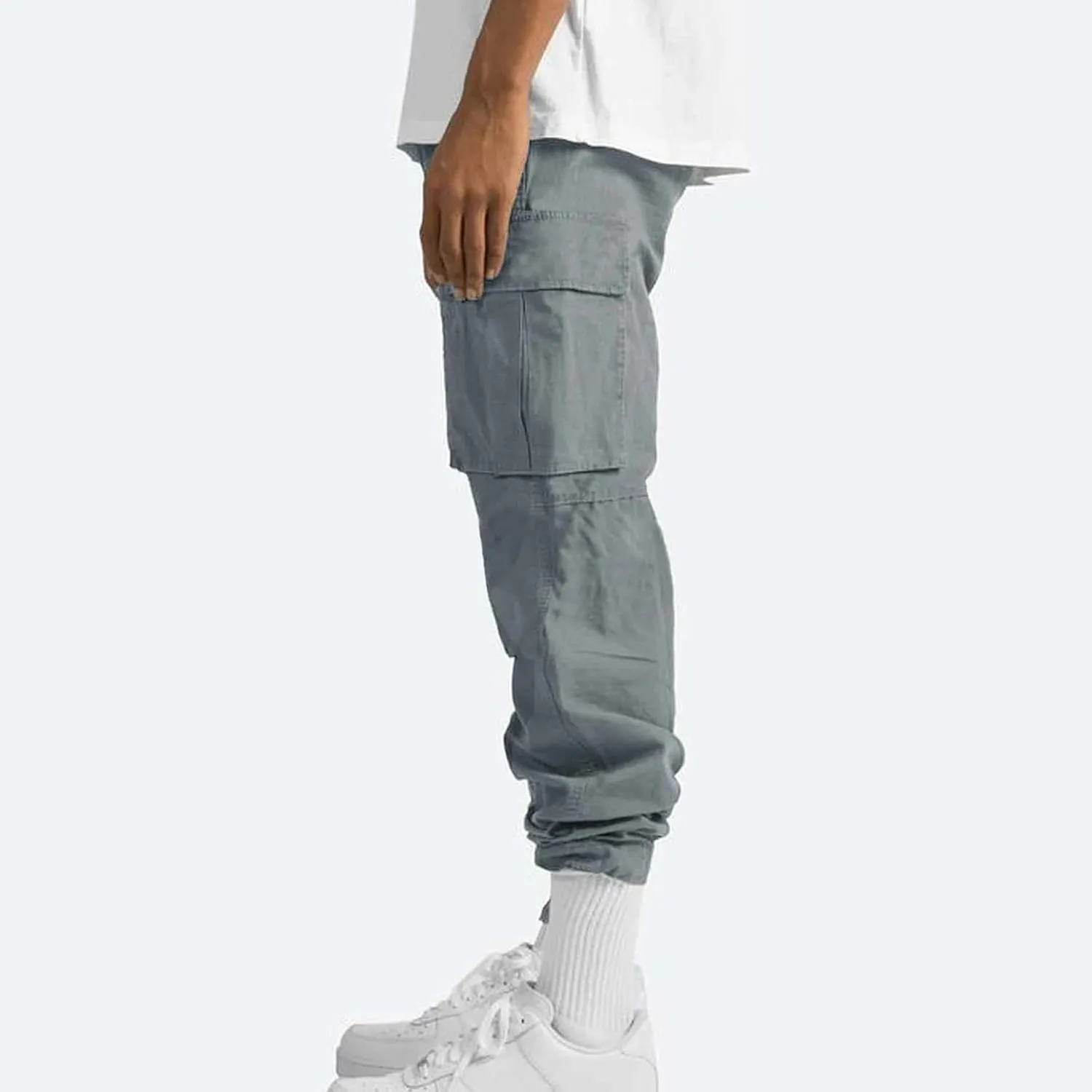 Mencomfy Cargo Pants Lightweight Outdoor Hiking Tactical Pants Palcomfy Elastic Waist Wide Leg Joggers with Pockets