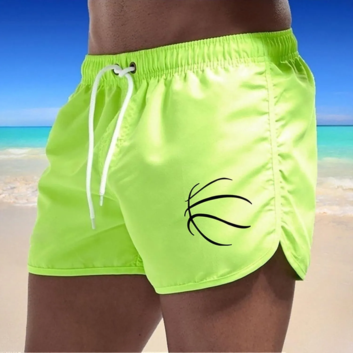 Men's Swim Trunks 5 Inch Quick Dry Baseball Board Shorts Summer Swimming Trunks Beach Shorts for Men Bathing Suits