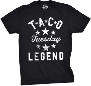 Mens Taco Tuesday Legend T Shirt Funny Dinner Tee for Guys