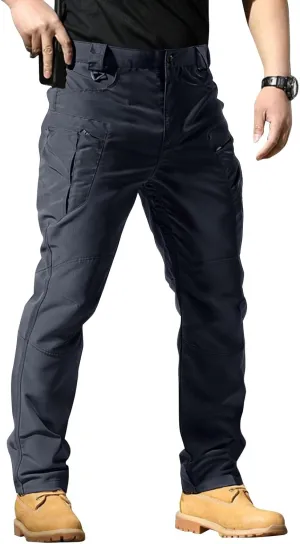Mens Tactical Pants Flexcamo Water Resistant Quick Dry Carpenter Pants Multi-Pockets Slim Fit Construction Trousers