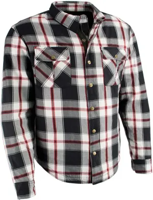 Milwaukee Leather MPM1625 Men's Plaid Flannel Biker Shirt with CE Approved Armor - Reinforced w/Aramid Fibers - 5X-Large Multi