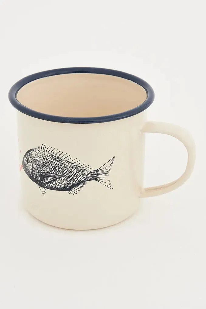 Mug peces en metal esmaltado ø: 8 cm - h: 8 cm