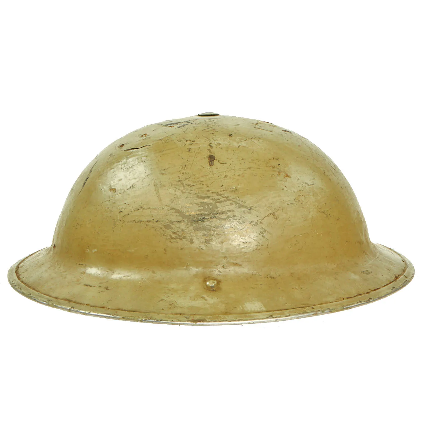 Original British WWII Unit Marked Desert Camouflage Painted Brodie MkII Steel Helmet- Dated 1939