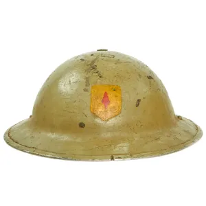 Original British WWII Unit Marked Desert Camouflage Painted Brodie MkII Steel Helmet- Dated 1939