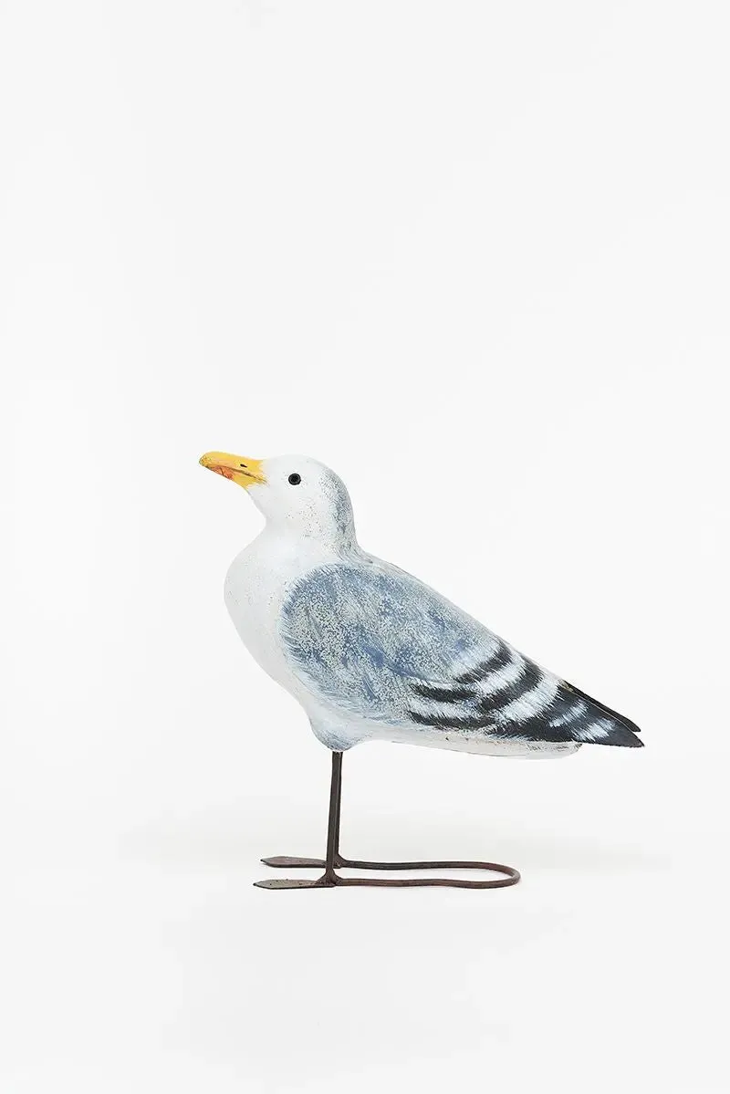 Pájaro de madera patas metal