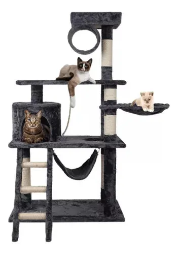 Rascador Torre Con Hamaca 4 Niveles 1.4 Mt. Para Gatos