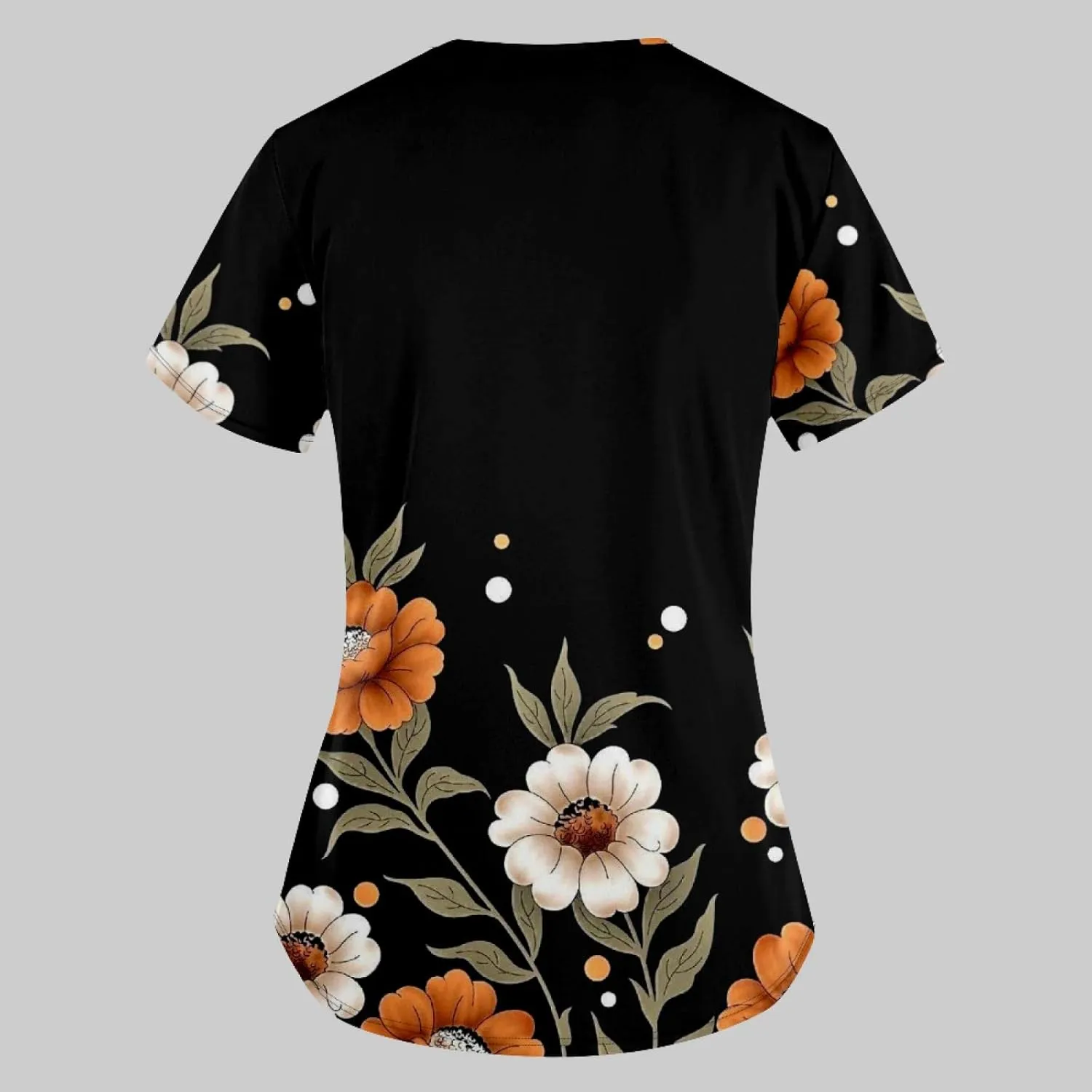 Scrubs for Women Short Sleeve V Neck Working T-Shirts Printed Comfy Nurse Uniforms Vacation Dressy Care Workwear