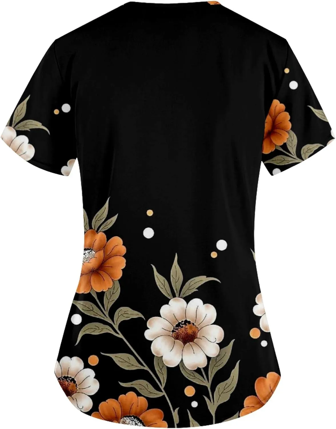 Scrubs for Women Short Sleeve V Neck Working T-Shirts Printed Comfy Nurse Uniforms Vacation Dressy Care Workwear