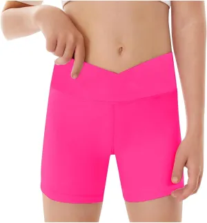 Short Skinny Leggings for Kids Youth Solid Stretchy Gym Workout Yoga Short Leggings Boys Girls High Waist Tights Bottoms