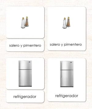 Spanish In the Kitchen 3-Part Cards