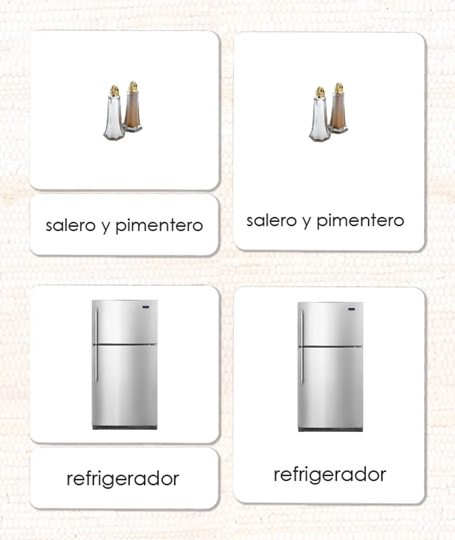Spanish In the Kitchen 3-Part Cards