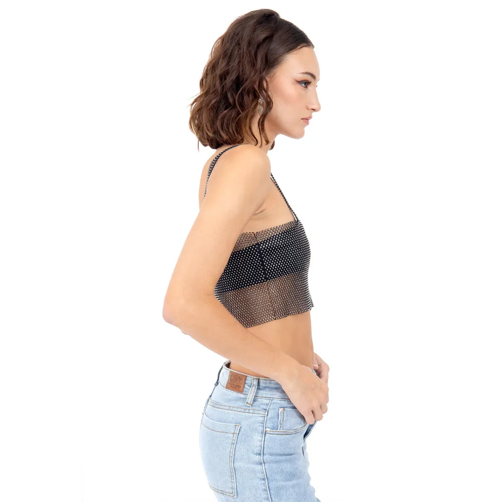 TOP SHINE METAL COLOR NEGRO PARA MUJER FOREVER 21